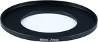 46mm Lens to 72mm Camera Lens Adapter 46mm to 72mm Step Up Ring Adapter Ring for All Brands of UV ND CPL, with Premium Lens Wiping Cloth 2 Pack (46mm-72mm)