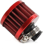 MUGE RACING 2Pcs Air Filter Cold Air Intake Filter Breather 12mm Valve Cover Breather Filter For Car and Motorcycle(Red)