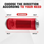BARTOO Universal 50MM 100 Micron Inline Fuel Filter with 6AN 8AN 10AN Adapter For Filtering Gasoline, Diesel, E85-Red