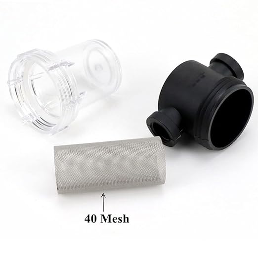 Precision Inline Filter 40 Mesh - 1/2 3/4 1 Inch Stainless Screen for Water Treatment & Greenhouse Systems(3l4 inch)