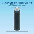 Filter Bros HEPA Filter C Replacement Fits GermGuardian FLT5000 AC5250PT AC5350B