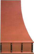 CT Copper Tailor Sloped Copper Vent Hood Island Mount,54'' W,39''H,1260 CFM Exhaust Fan,Stainless Steel Vent,LED Light,Dishwasher-Safe Baffle Filters,VH8TR1
