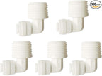 YZM Quick Connect fittings RO Water Filters (5pack, Elbow, 1/2" Male x 1/4" OD tube)