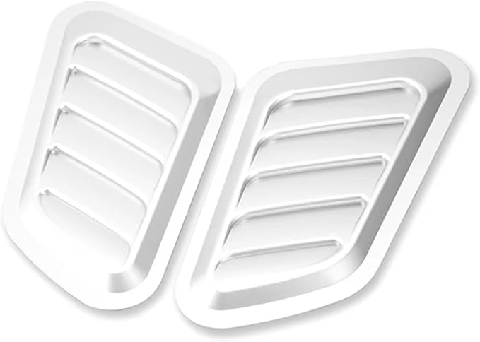 2Pcs ABS Car Air Flow Intake Hood Scoop Vent Bonnet Cover Universal DIY Decorate Car Accessories Compatible With BMW(White)