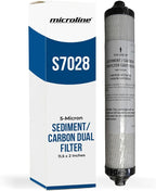 Microline S7028 Sediment/Carbon Pre-Filter – 5 Micron Dual-Stage RO Cartridge – Reduces Chlorine, Taste & Odor – 2" x 12" Filter for Reverse Osmosis Systems