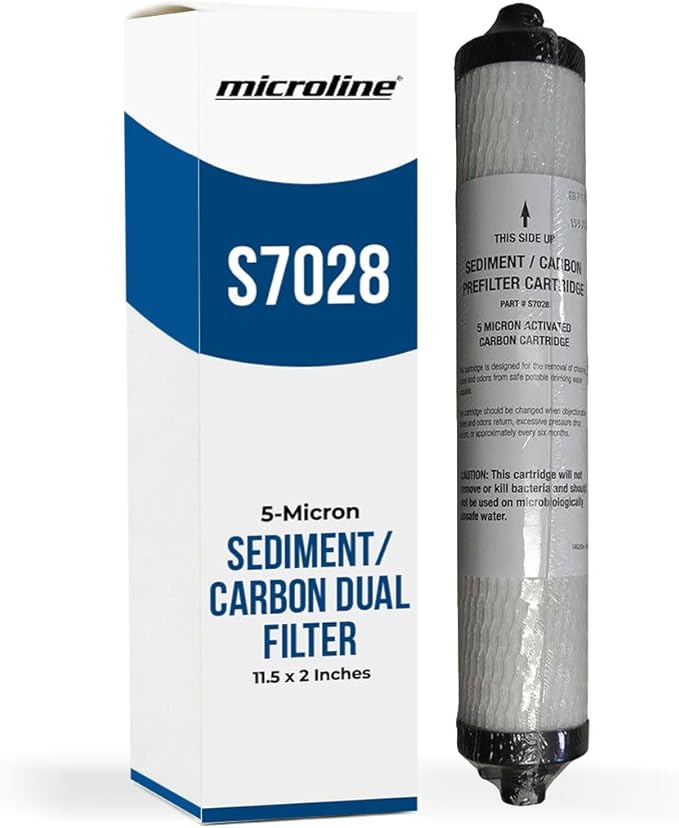 Microline Sediment Filter 5 Micron S7011 Cartridge – Reduces Sediment and Particulates in CTA RO, BRS3, Pentek RS-21SED5, Clack FI-S-7011 – Softener System – 10 x 2.5 Inch White