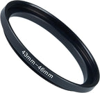 43mm to 46mm Step-up Adapter Rings Filter Adapter Black Metal Step Down Filter Ring Adapter Compatible with All Brand UV CPL ND Camera Lens Filter Stepping Rings (43mm-46mm)