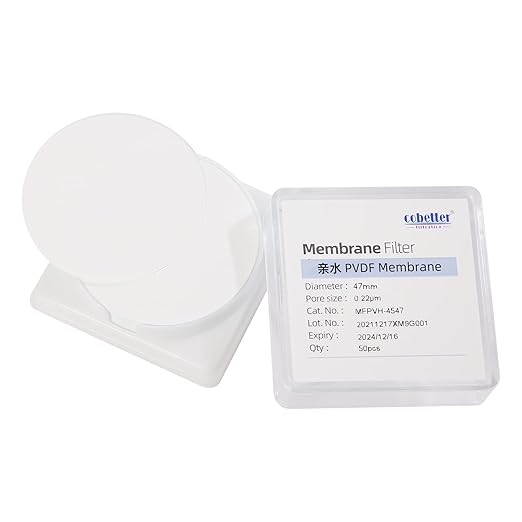 100 Pieces/Pack PVDF Disc Membrane Filters Hydrophilic 47mm Diameter 0.22µm Pore Size