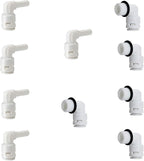 1/4" Inch Male Thread to Tube connector & 1/4" Stem elbow,NSF Certified Plastic Quick Connect RO Fittings（5 Male Elbow + 5 Stem Elbow ）