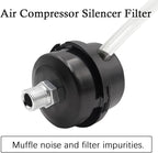 2 pcs 3/8" Thread Air Compressor Silencer, Air Compressor Intake Filter Sound Muffler Accessories 16mm for generators, blowers, exhaust ports