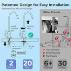 iSpring RCC7P-AK-BLK, 6-Stage Alkaline Reverse Osmosis System with Booster Pump, RO Water Filtration System, Sleek Black RO Faucet, TDS PFAS Removal, Patented Top-Mounted Faucet for Easy Installation