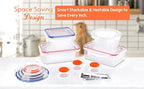 40 Pcs Food Storage Containers with Lids Airtight- Plastic Meal Prep Container for Pantry Kitchen Organization, Microwave, Dishwasher, Freezer Safe -100% Leak Proof (20 Stackable Boxes-20 Lids)