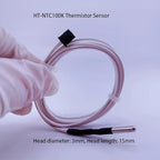 3Pcs 3D Printer HT-NTC100K Thermistor, Ender 3 Thermistor Upgrade NTC 100K 3950 Thermistor Sensor 3x15, XH2.54 2Pin Compatible for Ender 3 v2, Ender 5, CR-10 Series V6 Volcano 3D Printer Hotend,