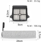 Replacement Main Brush and Filter Screen Compatible Parts for F10 for Slim Floor Scrubber, Wet Dry Vacuum Hard Floor Cleaner