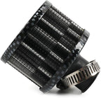 MUGE RACING 2Pcs Air Filter Cold Air Intake Filter Breather 12mm Valve Cover Breather Filter For Car and Motorcycle(Carbon Fiber)