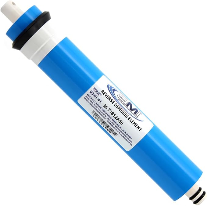 APPLIED MEMBRANES INC. 50 GPD Reverse Osmosis Membrane | RO Membrane Water Filter Replacement for Reverse Osmosis Water Filtration System | 1.8” x 12” Universal Compatibility | Made in USA