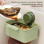 Kitchen Sink Strainer Drainer Basket with Suction Cup,Food Waste Filter Basket,Sponge Brush Holder for Kit-chen Home,Efficient Kitchen Waste Management (White)