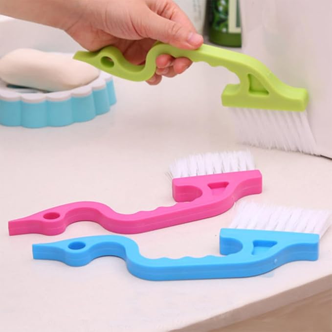 8pcs Window Cleaning Brush Set with Groove and Crevice Brushes for Wet and Dry Use, Multi-Functional Window Slot Scrubber Tools for Home and Car Cleaning