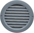VENTS-US – 4" Round Plastic Vent Cover in Slate Gray with Built-in Insect Screen Mesh and Flange for Air Supply or Exhaust Air Applications - Compatible with 4 Inch Diameter Ducts (2-Pack)