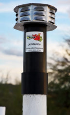OdorHog Metal Cap Slip On Vent Stack Pipe Filter 4" Black ABS, Removes Outdoor and Sewer Odor Problems (4.0-inch)