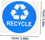 8pcs Trash Sorting Decals Self-Adhesive Waste Container Stickers for Recycling Labels for Easy Waste Classification Black Blue