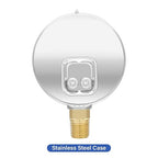 MEASUREMAN 2-1/2" Dial Size, Glycerin Filled Pressure Gauge, 0-6000psi/kpa, 304 Stainless Steel Case, 1/4" NPT Lower Mount
