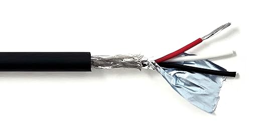 3C 18AWG AMSB Shielded Cable Wire (UL2464) - Highly Flexible Str TC, PVC Ins, OS+TC BRD, PVC JKT for CNC Machine, Stepper Motor, VFD Spindle (Matte Black 100FT)