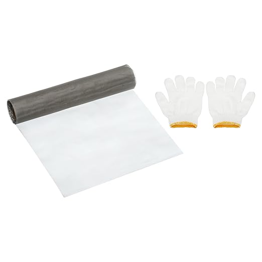 PATIKIL 40" L x 16" W Woven Wire Mesh, 180 Mesh 304 Stainless Steel Air Vent Filter Screen with Gloves for Window Security Vent Cover Filtration Animals Fence