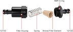 1/2" Billet Inline Fuel Filter 30 Micron Aluminum Black
