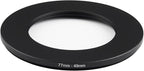 77mm Lens to 49mm Camera Lens Adapter 77mm to 49mm Step Down Ring Adapter Ring for All Brands of UV ND CPL, with Premium Lens Wiping Cloth 2 Pack (77mm-49mm)
