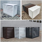 Aluminum Air Conditioner Cover Exterior Air Conditioning Unit Cover Air Conditioner Fence Screen Privacy Fence Trash Can Enclosure Outdoor Condenser Protective (Brown 110x60x80cm)
