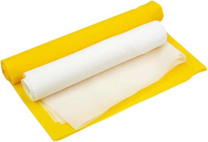 Silk Screen Printing Mesh, 100/110/120/140/160/180/200/250/300Mesh, White Yellow for Screen Printing Machine Equipment Accessories, Filter Painting, Polyester Fabric (180M/72T White)