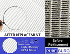 PUREBURG Replacement Filters Compatible with SilverOnyx KJ100F-Q01 KJ100F-Q02 (3-Speed,Portable with Strap) Air Purifier,2-Pack H13 HEPA 3-Stage Filtration Activated carbon