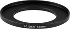 40.5-58mm Metal Step-Up Ring Adapter Compatible with Mirrorless Cameras DSLR Lens, UV CPL ND Filter Thread Converter, Black