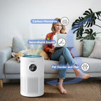 Air Purifiers for Home Pets Large Room Up to 1360 Ft², Tailulu D10 HEPA Air Purifiers for Bedroom with 15dB Sleep Mode, Air Filter for Pet Dander Smoke Odor Dust Pollen with Timer Fragrance Sponge