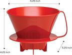 Fino Pour-Over Coffee Brewing Filter Cone, Number 4-Size, Red, Brews 8 to 12-Cups