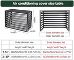 Aluminum Air Conditioner Cover Exterior Air Conditioning Unit Cover Air Conditioner Fence Screen Privacy Fence Trash Can Enclosure Outdoor Condenser Protective (Gray 110x60x80cm)