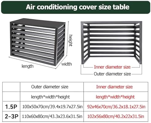 Aluminum Air Conditioner Cover Exterior Air Conditioning Unit Cover Air Conditioner Fence Screen Privacy Fence Trash Can Enclosure Outdoor Condenser Protective (Brown 100x50x70cm)