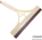 Multifunctional Glass Squeegee and Window Scrubber with Water-Resistant Blade, Dry and Wet Use, Khaki for Home Glass and Mirror Cleaning