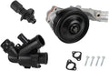 Complete Water Pump Kit with Thermostat Bolts Gaskets for Jaguar F-Pace F-Type Land Rover Range Rover V8 5.0L 2010-2018 LR010801 LR035124