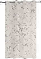 Abstract Airline Route Waterproof Outdoor Curtains for Patio, Windproof Weatherproof Curtains with Weighted Hem, Vintage Aircraft Arrows Light Filtering Privacy Drapes for Porch 54"x 108"