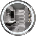 Bathroom Mirrors Round Waterproof Illuminated LED Wall Makeup Mirrors with White Light Sensor Touch Control and Demister Pad (Size : 70cm)