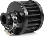 MUGE RACING 2Pcs Air Filter Cold Air Intake Filter Breather 12mm Valve Cover Breather Filter For Car and Motorcycle(Black)