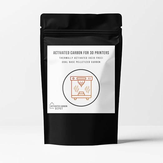Pellet Carbon for 3D Printing & Laser Fume Filtration | Activated Carbon Depot | Low-Dust 3D Printer Filter Replacement Media | Thermally Activated 4MM Pelletized Carbon