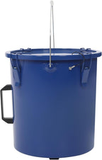 Deep Fryer Oil Storage Container with Filter,6 Gallon Bucket with Lid, Strainer Bag and Handle, Carbon Steel Oil Grease Disposal Container for Deep Fryer Oil Filtering/Storage - Blue
