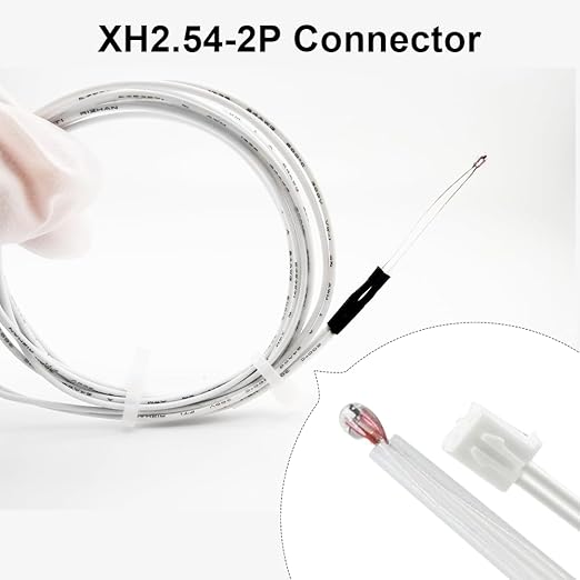 4Pcs Ender 3 Thermistor 1m/39.4Inches, 3D Printer ohm NTC 100K 3950 Thermistor Temp Sensor Compatible for Creality Ender 3/Ender 3 Pro/Ender 3 Neo/Ender 5/Voxelab Aquila, 2Pin XH2.54,