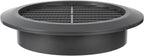 Graphite/Gray 4" Inch Round Ventilation Grille with Screen mesh. (Duct 4Ø / Grille 5Ø) Ventilation Applications. Indoor and Outdoor Vent Cover. Available 3 Sizes / 4 Colors.