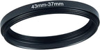 43mm to 37mm Step Up Ring Filter Adapter Black Metal Step up Adapter Rings Compatible with All Brand UV CPL ND Camera Lens Filter Step Down Ring (43mm-37mm)
