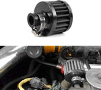 MUGE RACING 2Pcs Air Filter Cold Air Intake Filter Breather 12mm Valve Cover Breather Filter For Car and Motorcycle(Black)