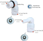 1/4" Inch Male Thread to Tube connector & 1/4" Stem elbow,NSF Certified Plastic Quick Connect RO Fittings（5 Male Elbow + 5 Stem Elbow ）